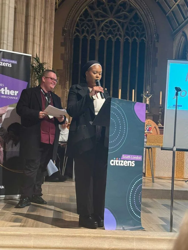 Sade speaking at South London Citzens